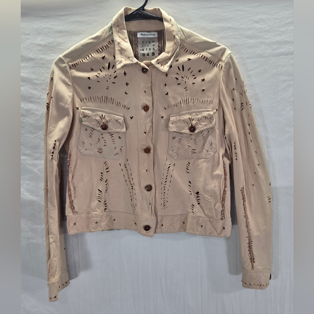 Nigel Preston 04 Women’s Size Small Beige Leather Jacket
